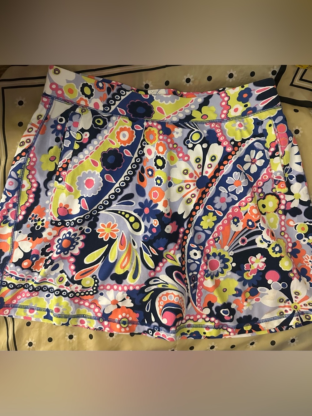 Talbots Navy Floral Paisley Mini Skort